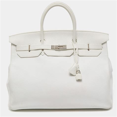 hermes blanc togo leather palladium finish birkin 40 bag|hermes 35cm birkin bag.